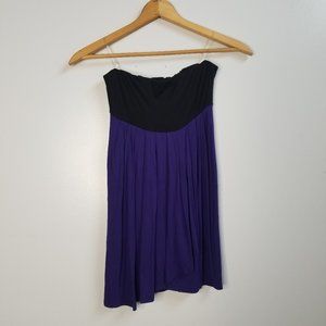 Strapless Black and Purple Mini Dress or Tunic